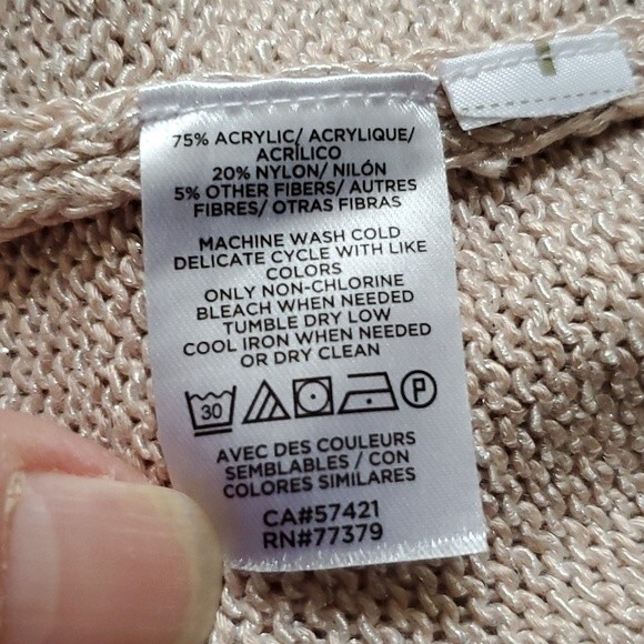 Ann Taylor Cardigan Metallic Thread in Champagne Beige, Size XS - Picture 5 of 5